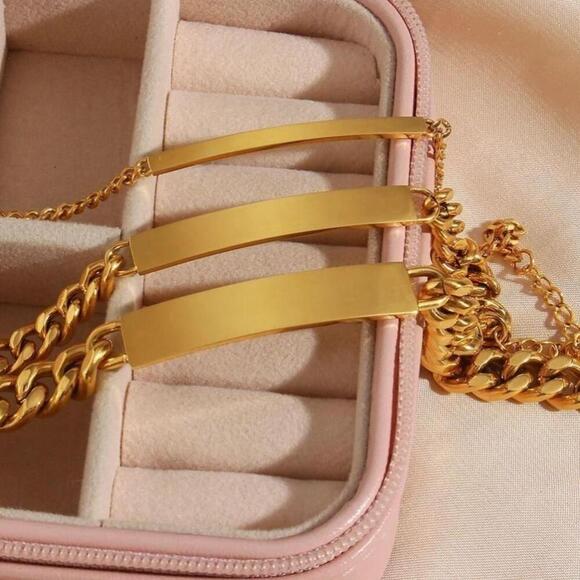 NEW Unisex PVD Gold Stainless Steel‎ 3mm ID Bracelet, Size 6.5-9” - Picture 5 of 6